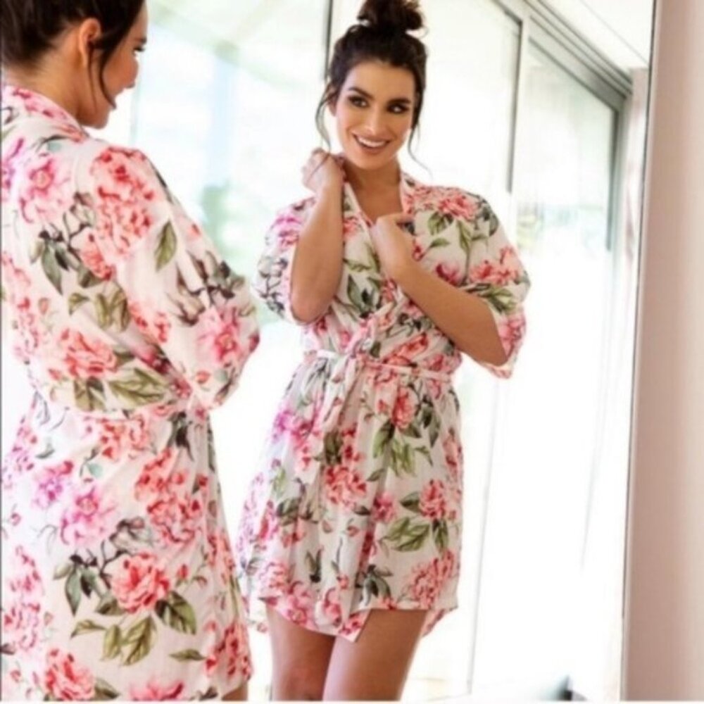 Show Me Your Mumu Floral Brie Robe Kimono Kaftan Botanical Print One Size